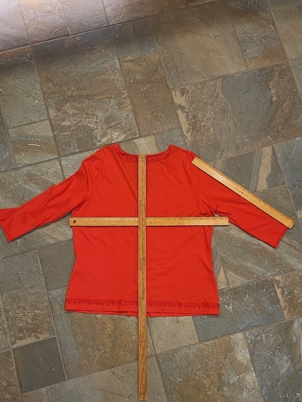 Talbot's XL Red w/Soutache Knit Shirt